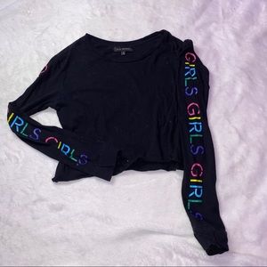 Rainbow Girls Cropped Long Sleeve